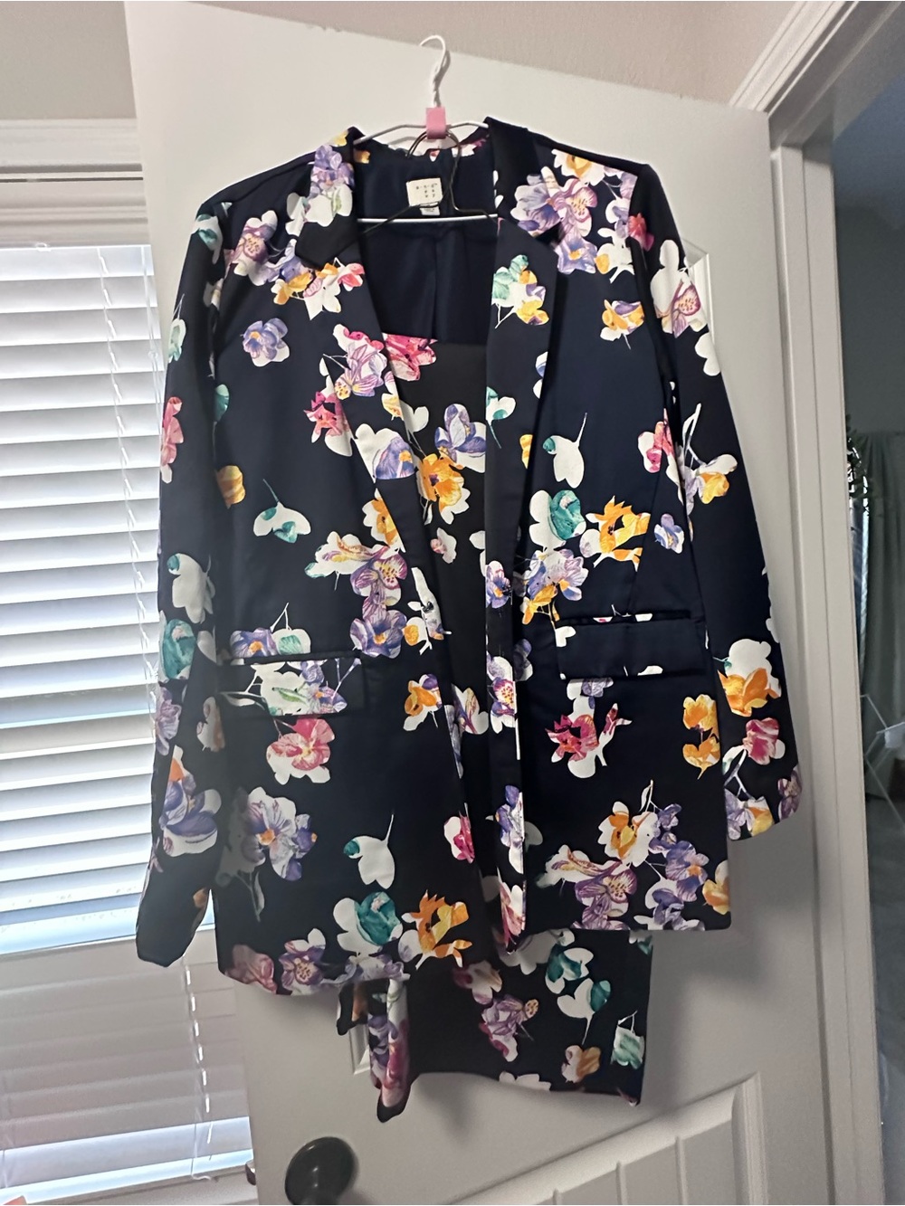 Blue Floral 2 piece Suit